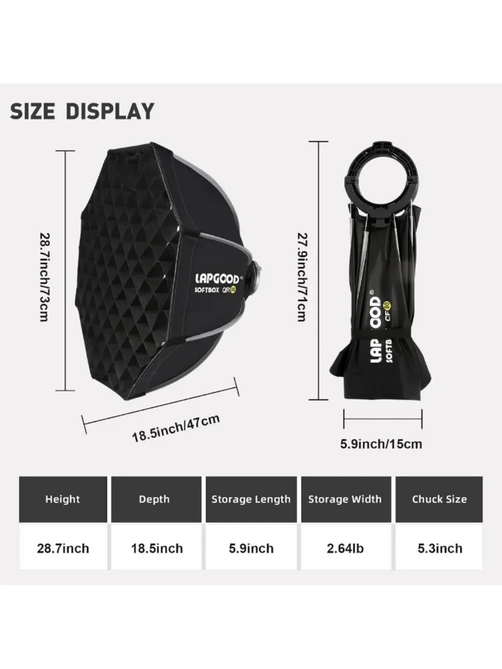 24'' Softbox with S-Type Bracket - Portable Handheld Lighting for Photography